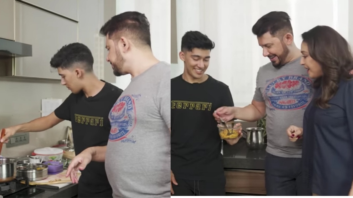 Madhuri Dixit’s Husband Sriram Nene Teaches Son To Cook ‘Tasty & Healthy Indian Dish’, Watch
