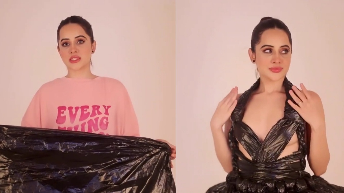 ‘Finally, A Better Solution Of…’; Netizens React As Uorfi Javed Made Her Outfit With A Garbage Bag!