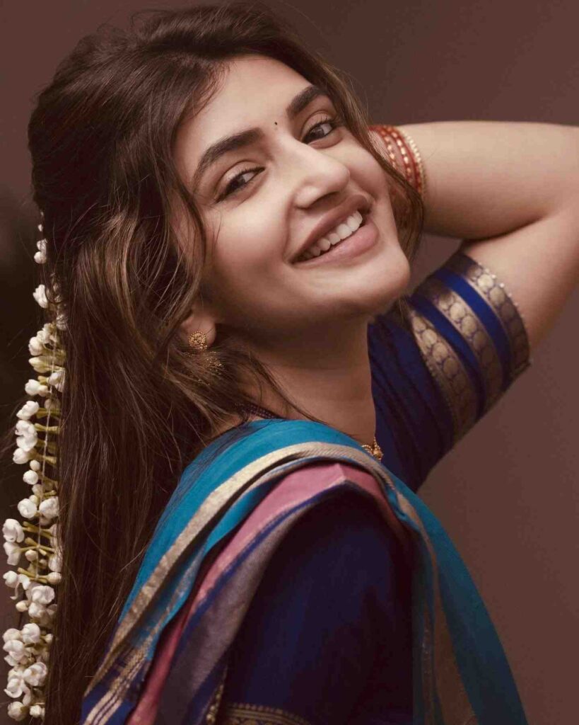 Sree Leela looks lovely in Blue saree