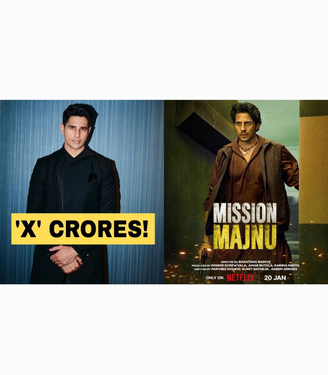 Sidharth Malhotra Mission Majnu Movie Fee – Rs 7 Crores