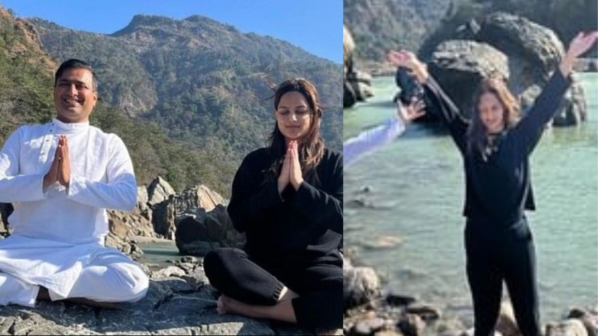 Former Miss Universe Harnaaz Sandhu Meditates On The Banks Of The Ganga, Getting New Energy : See Pics
