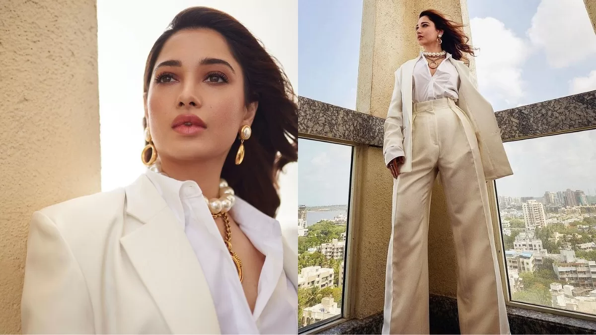 Style Game: Tamannaah Bhatia Makes Her Unique Ivory Pantsuit More Powerful With Statement Jewellery!