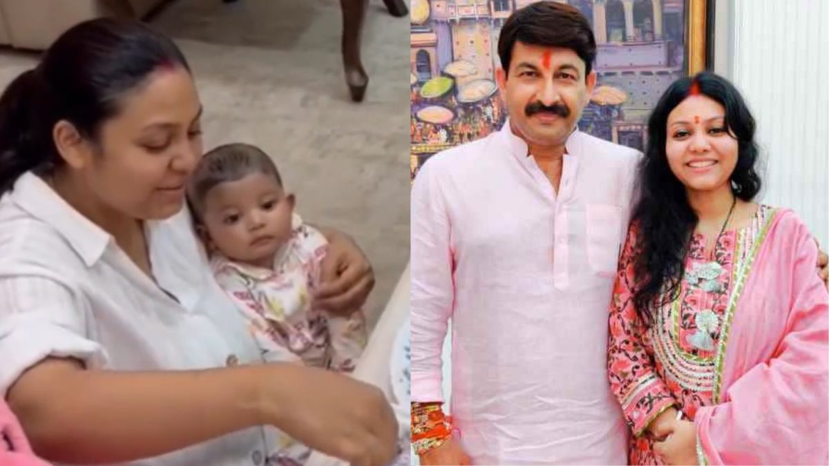 Manoj Tiwari Shows His New Born Daughter While He Celebrates Wife’s Birthday: See!
