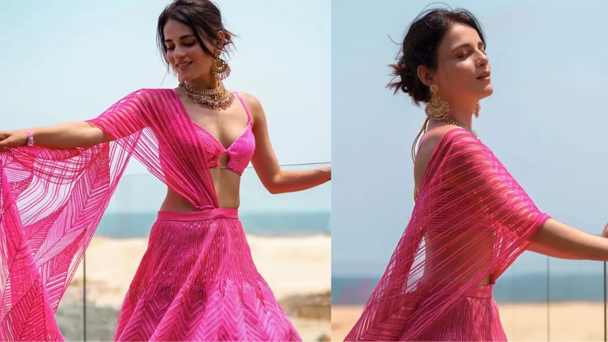Desi Style: Radhika Madan’s Neon Pink Sequin Lehenga Is The Perfect Ethnic Dress For Wedding Season!
