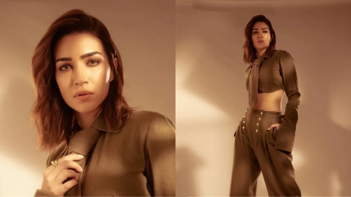 Formal Style: Kriti Sanon Adds A Modern Touch To A Traditional Khaki Pantsuit!