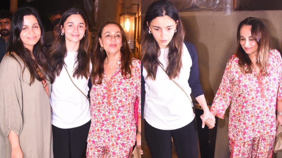 Alia Bhatt Steps Out On a Dinner Date With Mom Soni Razdan and Sister Shaheen Bhatt; Photos