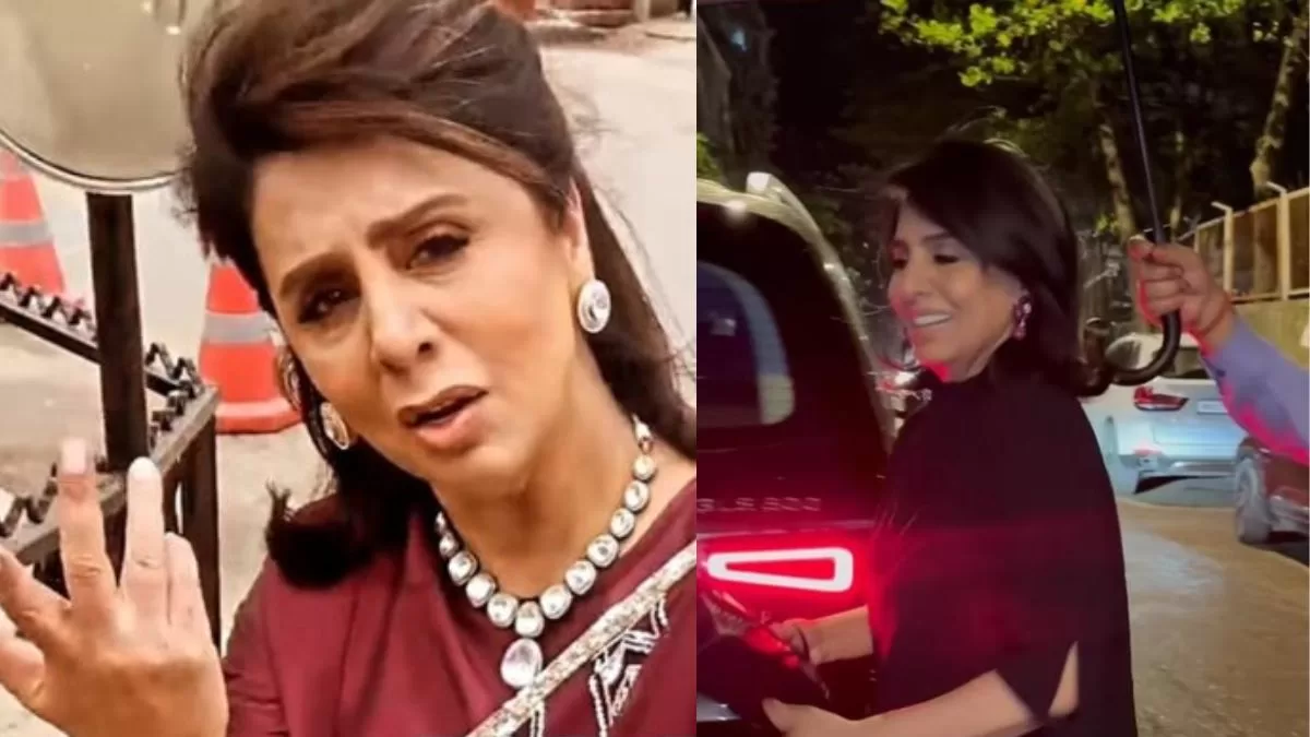 Neetu Kapoor Fails To Hold Her Umbrella; Asks Driver For Help, User Says: ‘Ek Chhata Nhi Sambhal Ra..’