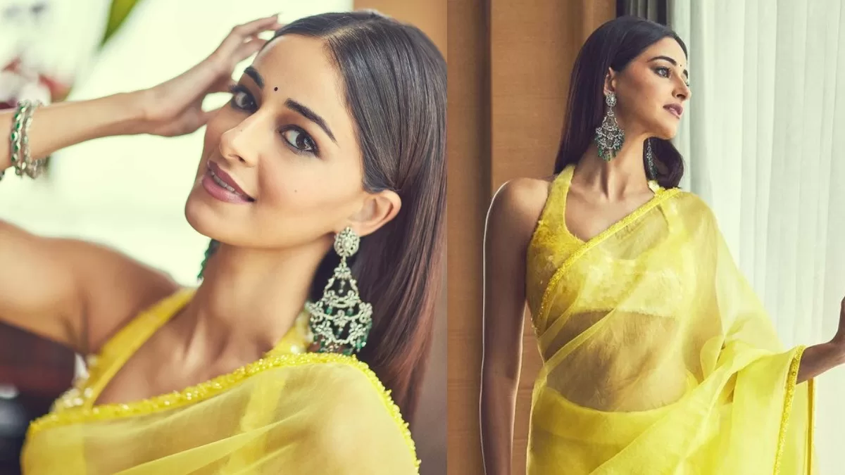 Ananya Panday’s Sunshine Yellow Saree And Halter Neck Blouse Shines Brighter Than A Sunny Day!