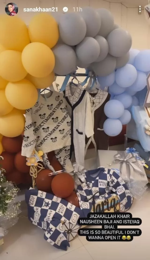 New Mommy Sana Khan Drops Cutesy Pictures Of 1-Month-Old Son’s Gifts Featuring ‘Musal-Man’, Tiny Clothes!