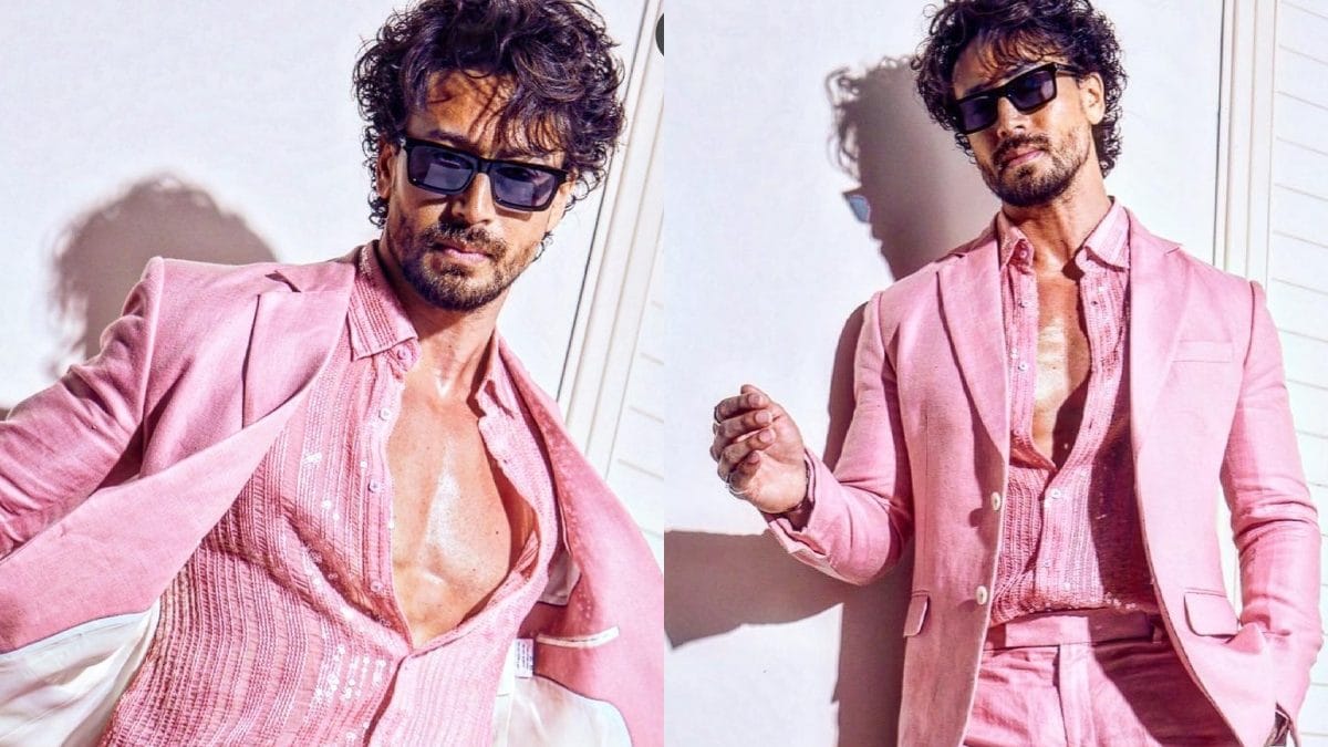 Tiger Shroff Joins The Barbie Trend Late But With Style, Poses In A Hot Pink Suit and Pant; Photos