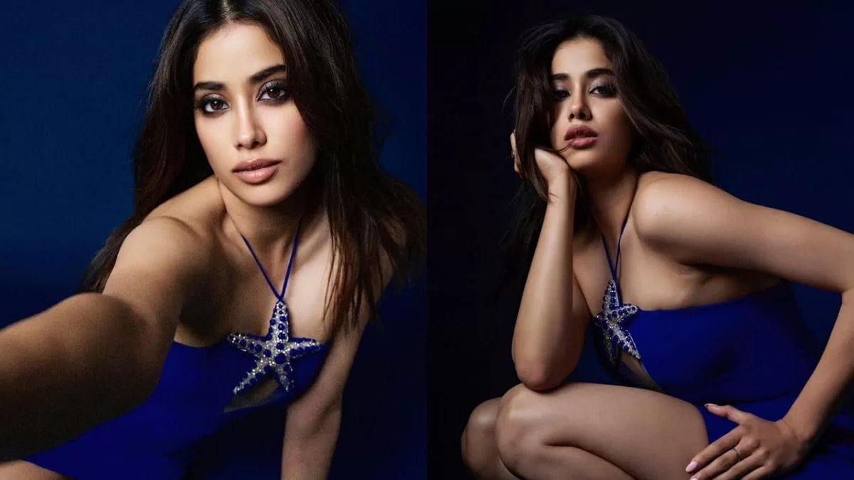 Janhvi Kapoor Dazzles The Night Away In A Blue Off- Shoulder Starfish Adorned Mini Dress!