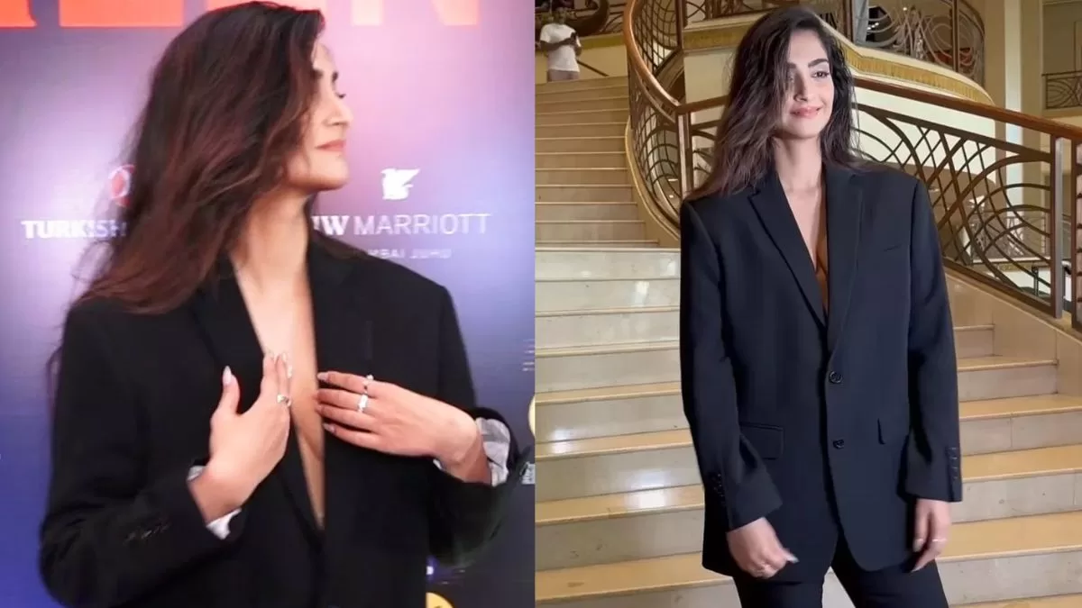 Sonam Kapoor Gets Spotted Adjusting Her Plunging Neckline; User Says: ‘Anil Kapoor Ka Coat Pehn Liya’