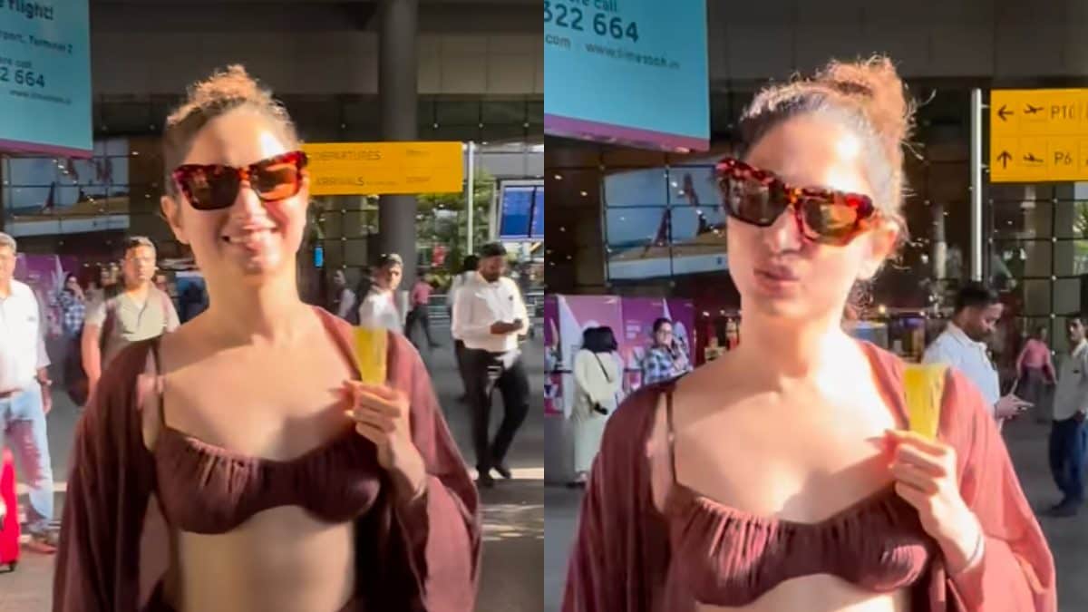 Tamannaah Bhatia Returns From Maldives Vacation, Blushes As Paps Ask ‘Sir Nahi Aaye?’