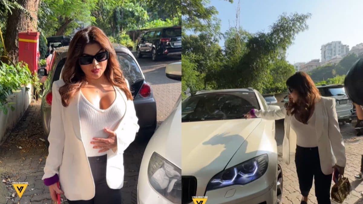 Rakhi Sawant Flaunts Her Swanky Car, Leaves Paps In Splits As She Says ‘Yeh Bhi BMW, Main Bhi’; Watch