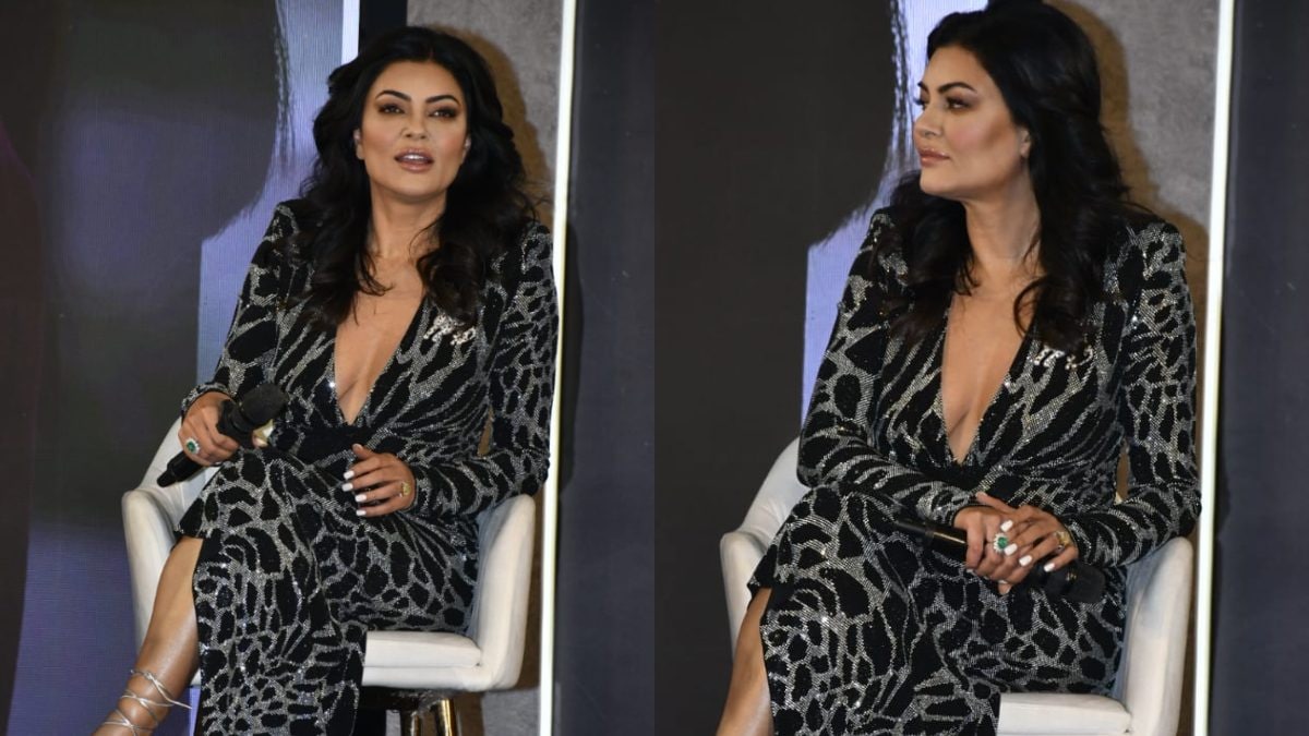 Sushmita Sen Looks Sexy in a Plunging Neckline Dress at Aarya 3 Trailer Launch, Video Goes Viral