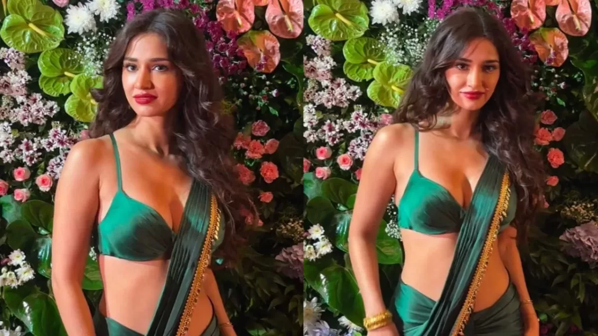 Disha Patani Carries Enchanting ‘Jasmine’ Look In Dark Green Saree And Bustier Elegance