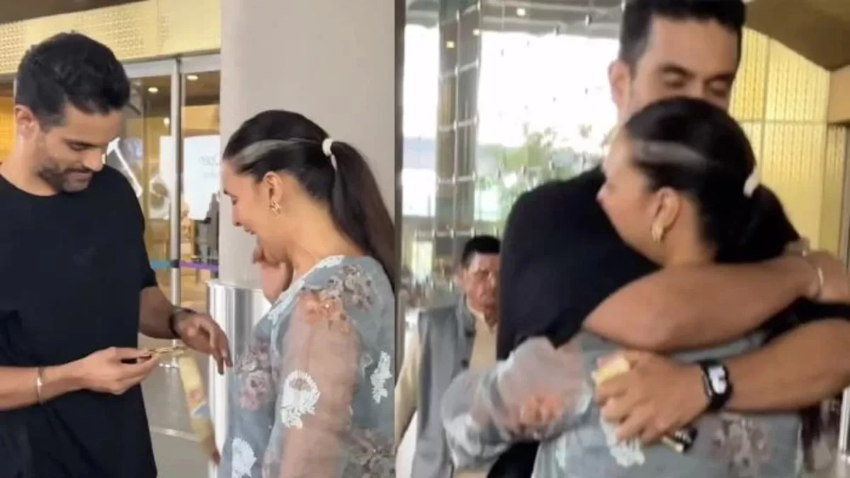 Neha Dhupia Breaks Down In Tears As Angad Bedi Wins Gold Medal 5 Days After Father’s Death