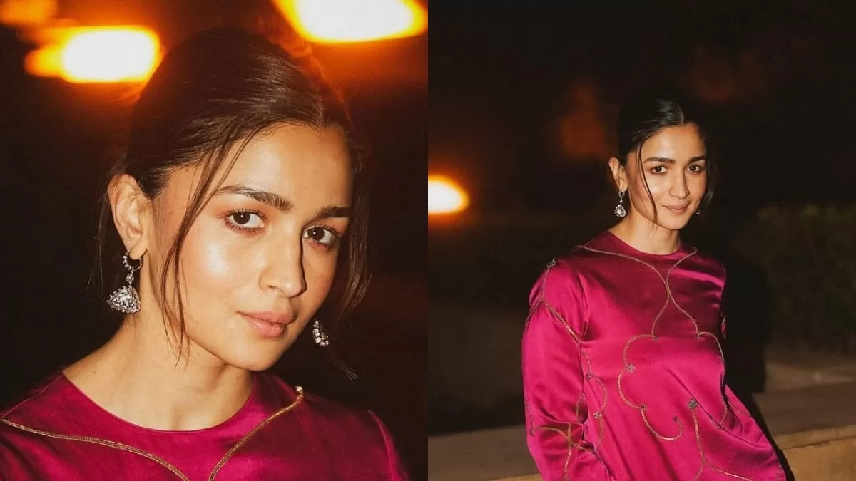 Alia Bhatt’s Satin Rani Pink Kurta-Pant Set Will Inspire You To Take On A Less Fussy Option For Diwali Party!