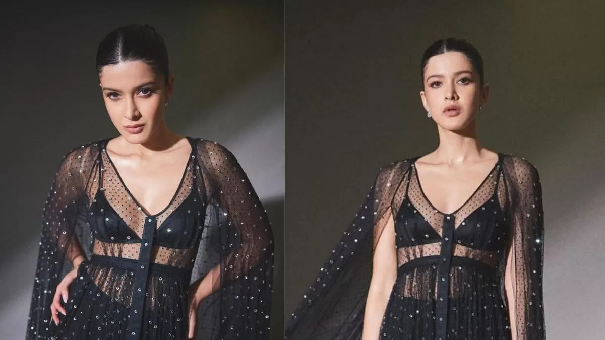 Shanaya Kapoor Sets Internet On Fire In A Bold Black Sheer Gown With Thigh-High Slit!