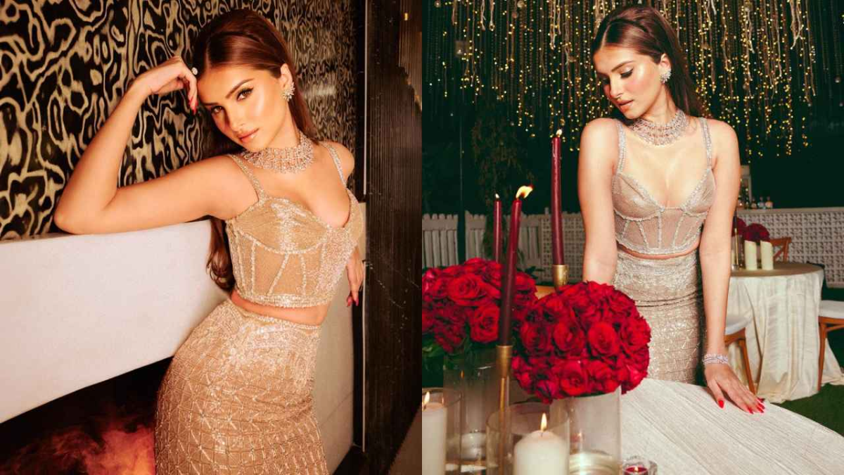 Tara Sutaria Illustrates Glittery Glam In Faraz Manan’s Sparkly Modern Silhouette Couture: PICS Inside