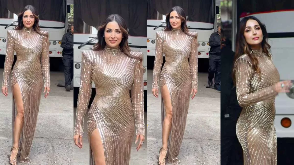 Malaika Arora Steals The Spotlight With Thigh-High Split Gold Gown; Pics Inside!