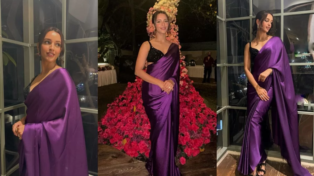 Tripti Dimri’s Viral Elegance: A Royal Purple Satin Saree Sparks National Crush Title