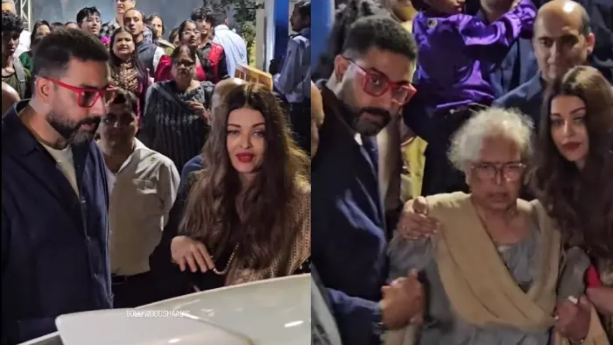Abhishek Bachchan Guides Aishwarya Rai Bachchan’s Mom Through Crowd with Care, Check Out!