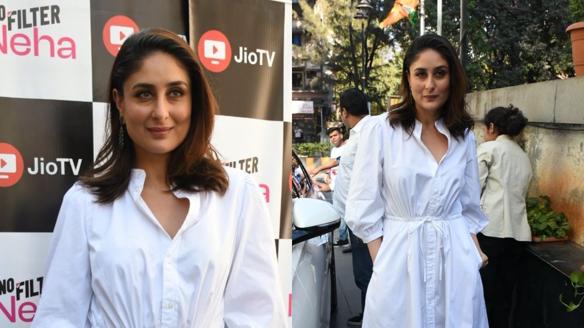Kareena Kapoor Khan Looks Effortlessly Glam In A Collared White Dress For A Shoot, See Viral Photos