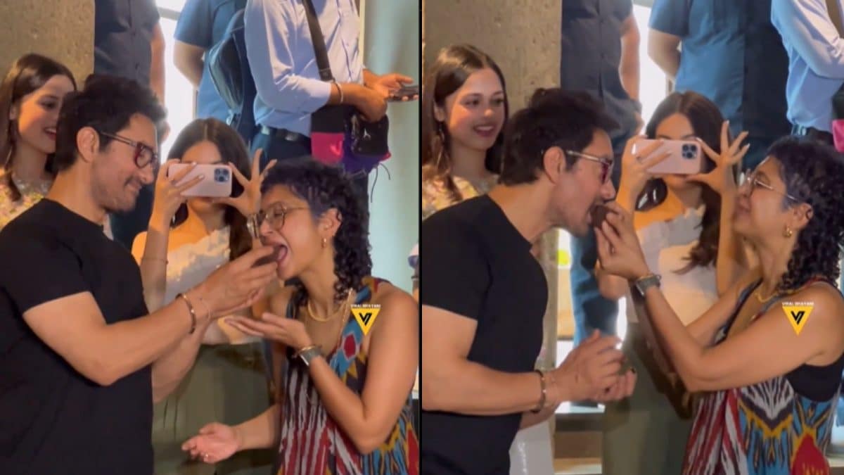 Aamir Khan Feeds Cake To Kiran Rao, Celebrates 59th Birthday With Paps; Watch Viral Video