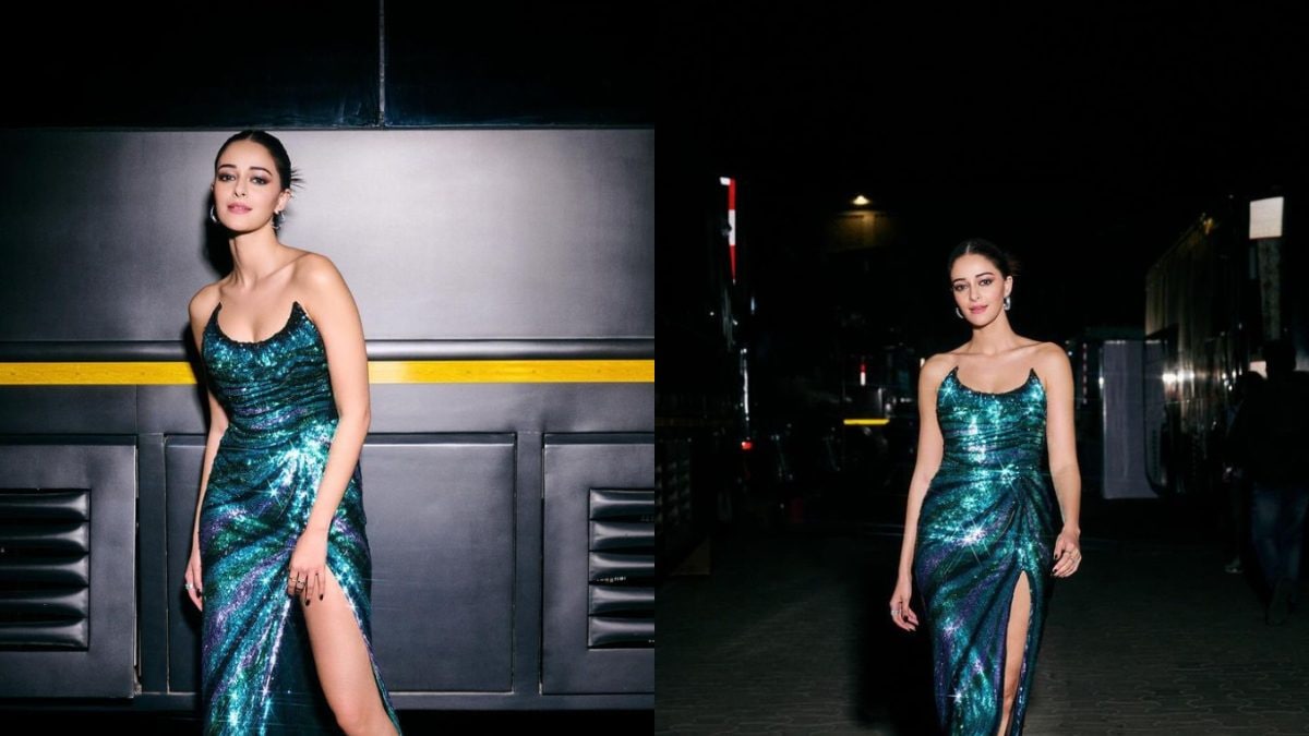 Sexy! Ananya Panday Sizzles In A Sequin Off-Shoulder Blue Gown For A Bash, Hot Photos Go Viral