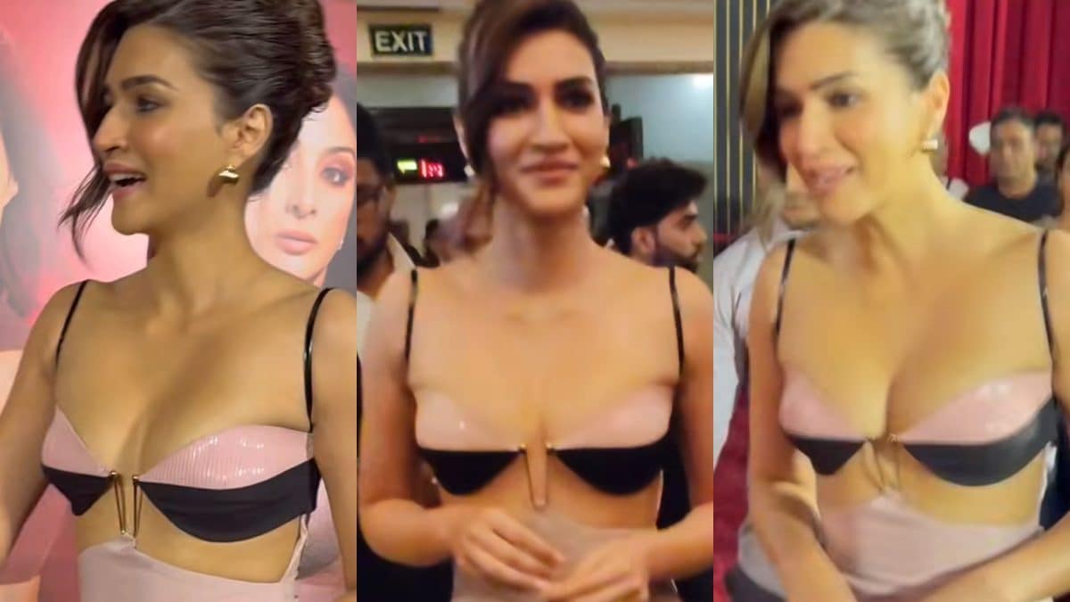 Sexy! Kriti Sanon Sizzles In A Pink Cut-Out Dress At The Crew Premiere; Hot Video Goes Viral