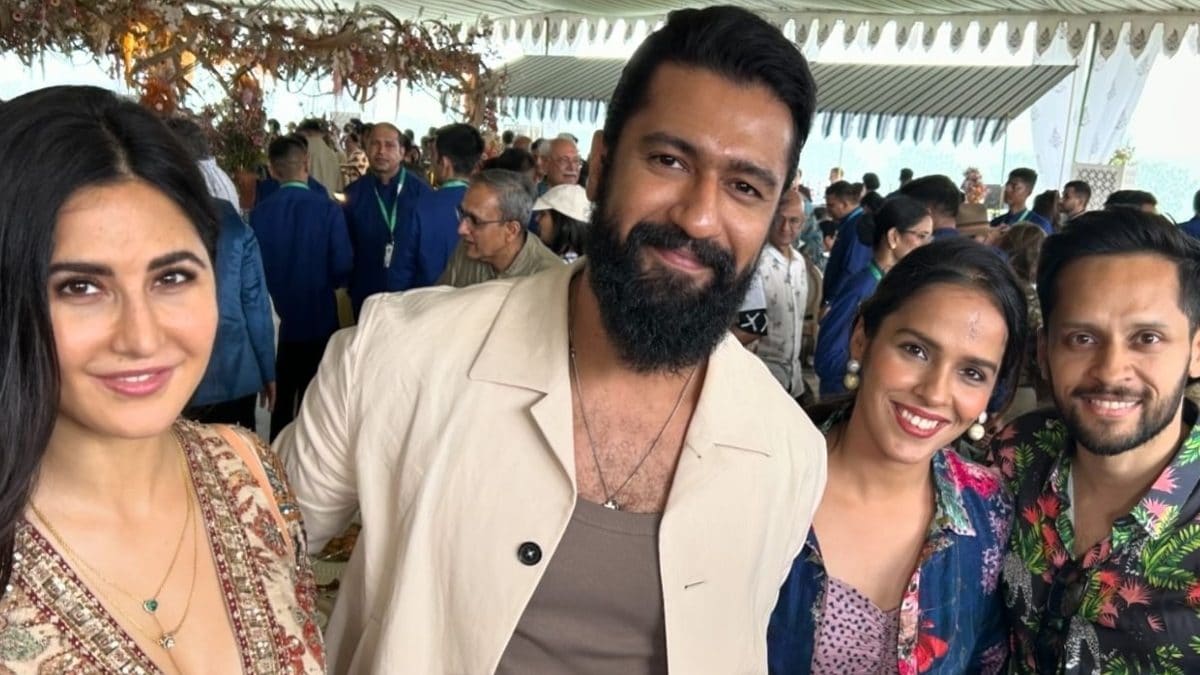Saina Nehwal Poses With Katrina Kaif, Vicky Kaushal At Anant Ambani-Radhika Merchant’s Pre-Wedding Bash