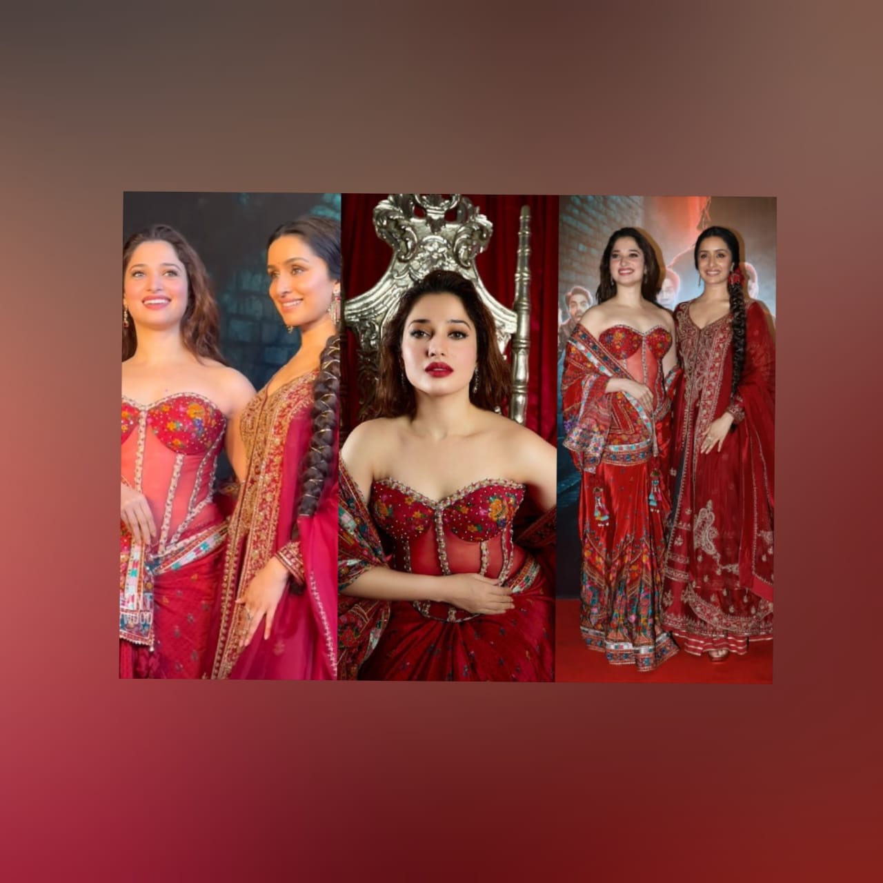 Tamannaah Bhatia And Shraddha Kapoor In Red