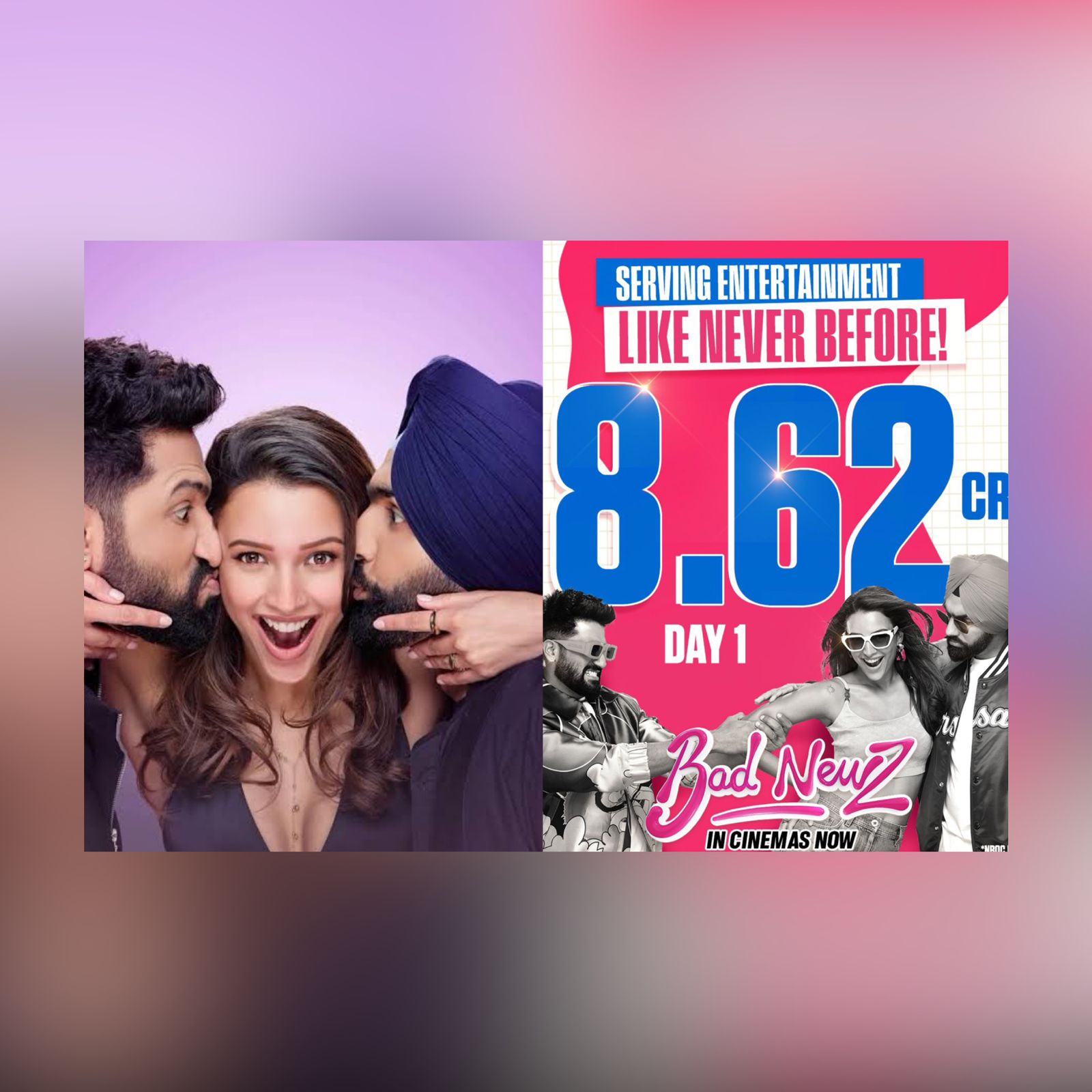 Vicky Kaushal Triptii Dimri Bad Newz Movie Day 1 Collection