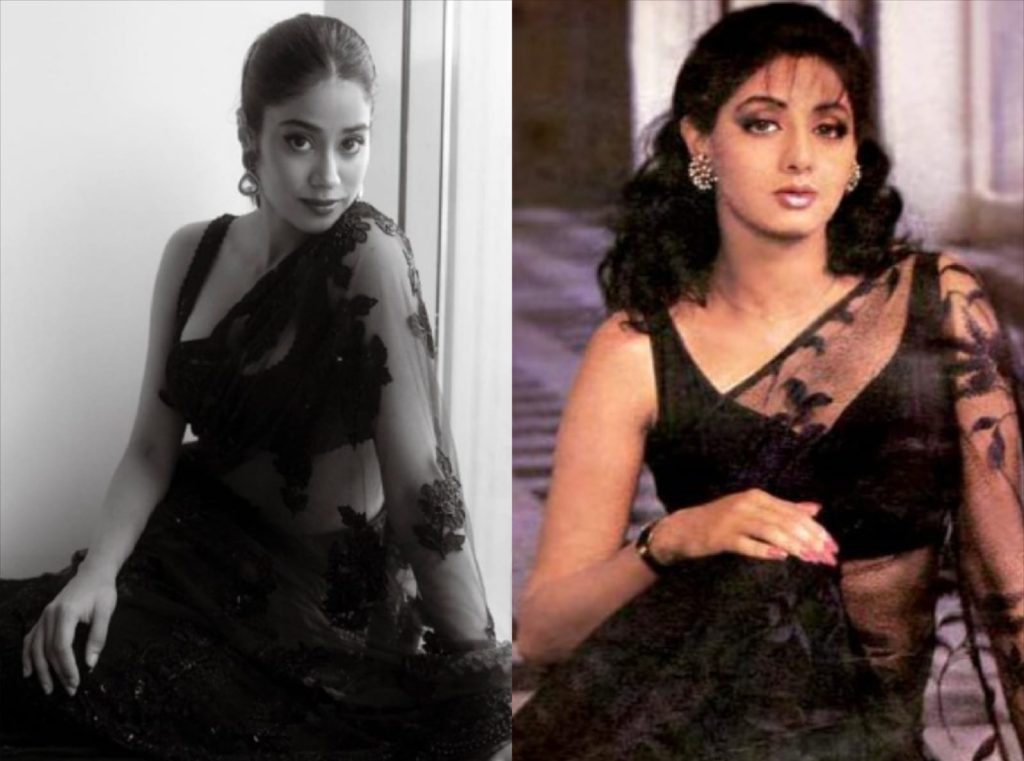 janhvi-kapoor-sridevi | Instant Bollywood Janhvi Kapoor and Sridevi in black saree