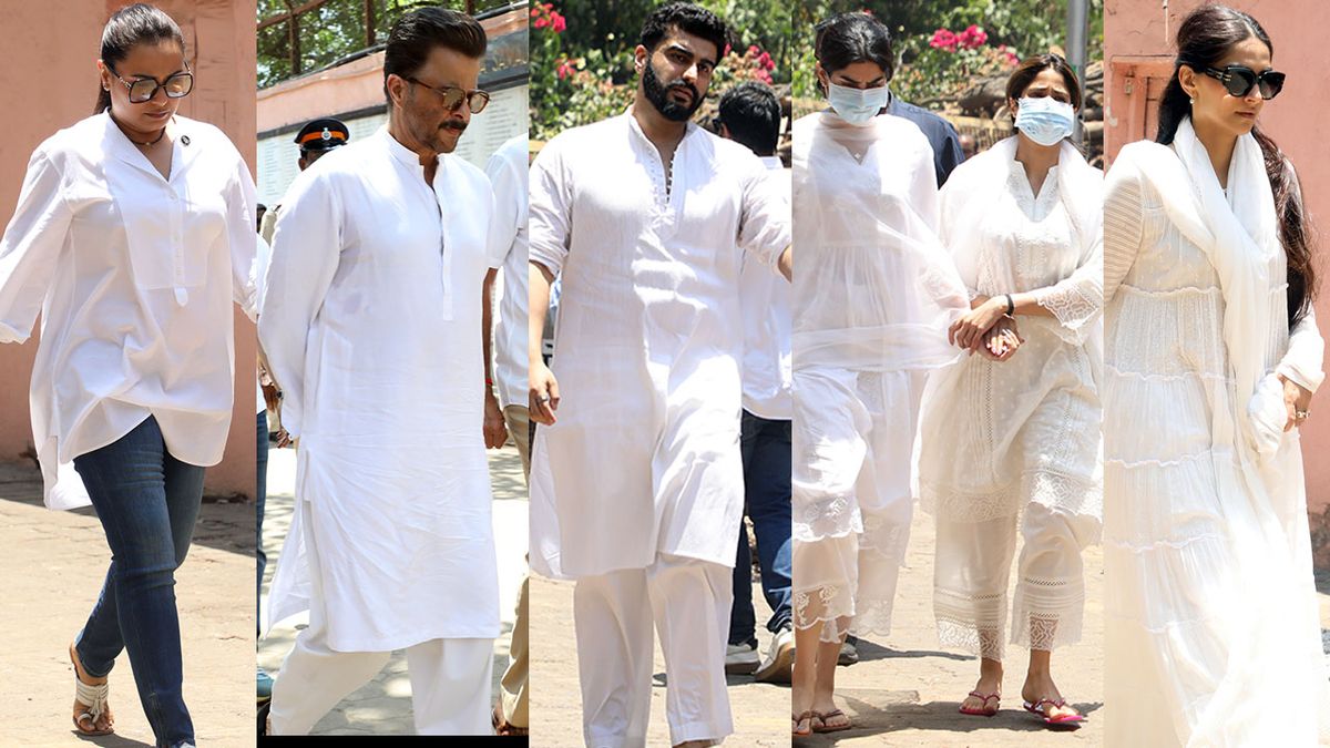 Anil Kapoor, Arjun Kapoor, Janhvi Kapoor-Khushi Kapoor At Nirmal Kapoor's Funeral