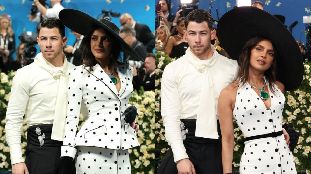 Priyanka Chopra and Nick Jonas pose together at Met Gala 2025 –