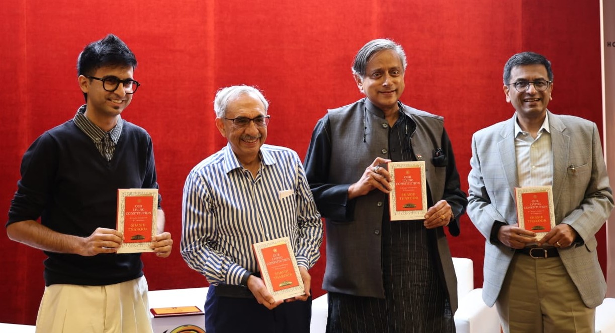 Hon’ble Chief Justice DY Chandrachud launches Dr. Shashi Tharoor’s book Our Living Constitution at I.I.M.U.N.’s Author Series in Mumbai