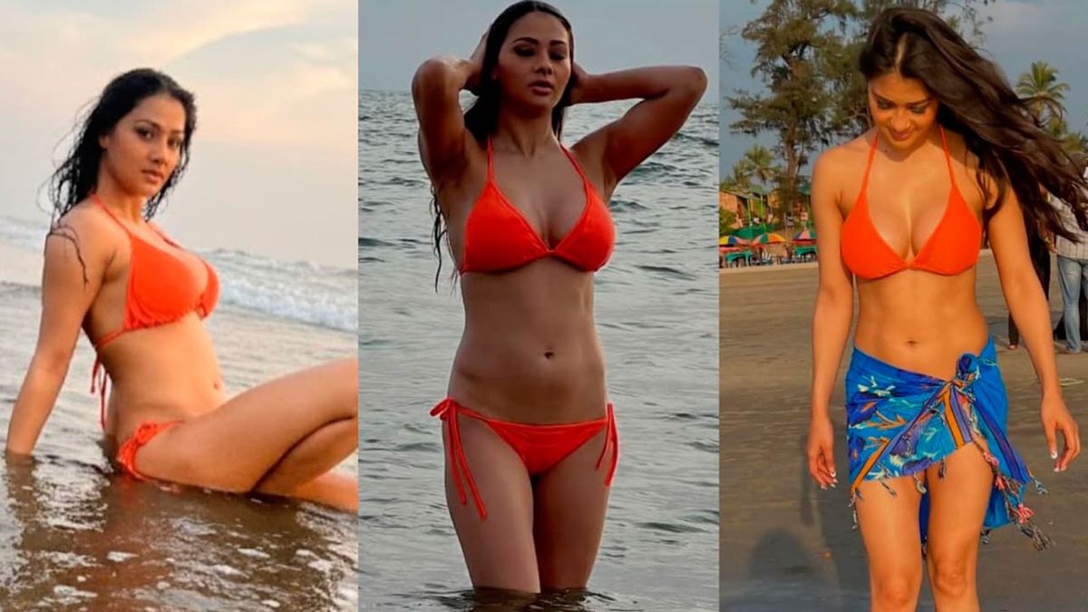 Namrita Malla Sizzles in Fiery Orange Bikini at the Beach –
