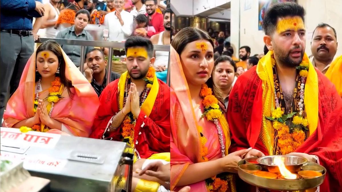 Parineeti Chopra and Raghav Chadha Visit Mahakaleshwar Temple; See Pics –